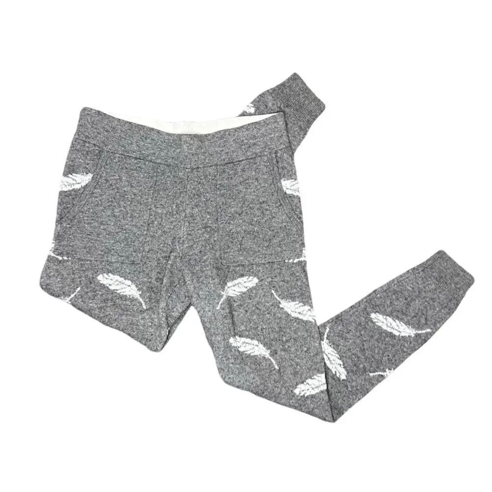 Ann Taylor Feather Print Grey Sweater Jogger